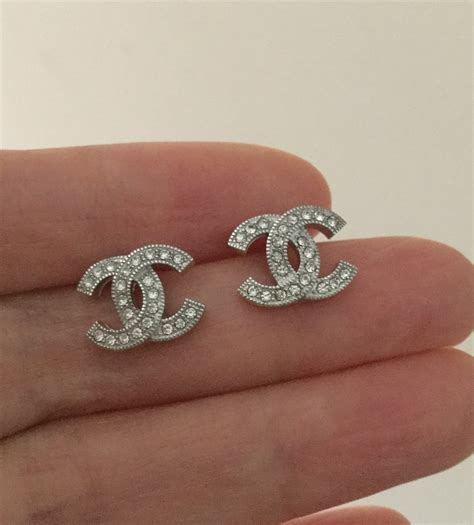 sterling silver chanel earrings cheap|plain silver chanel earrings.